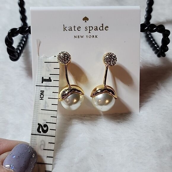 KATE SPADE FAUX PEARLPAVE'GOLD DAINTY SPARKLERS2-IN-1 EARRINGS MSRP $78.00 - Picture 14 of 14